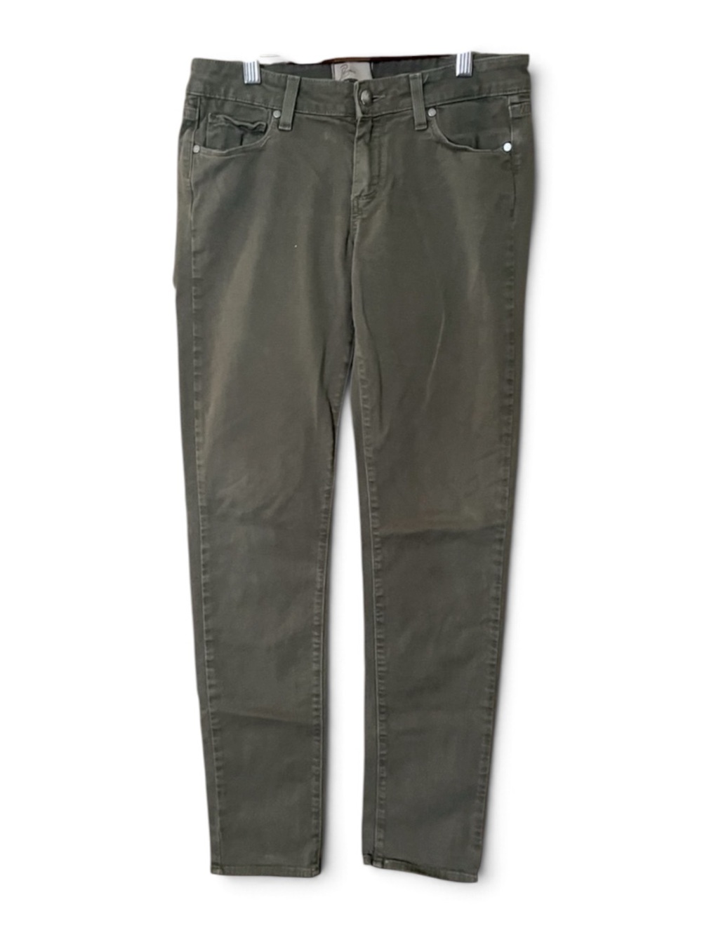 PAIGE Peg Skinny Olive Green Jeans